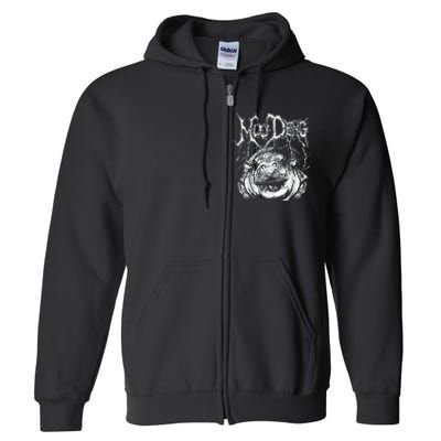 Death Metal Cute Baby Hippo Moo Deng Hippopotamus Full Zip Hoodie