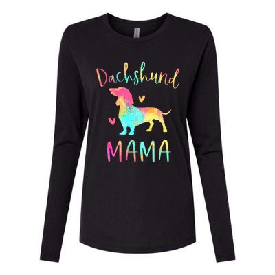 Dachshund Mama Colorful Doxie Gifts Dog Mom Womens Cotton Relaxed Long Sleeve T-Shirt