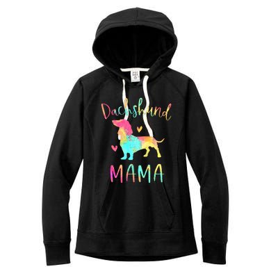 Dachshund Mama Colorful Doxie Gifts Dog Mom Women's Fleece Hoodie