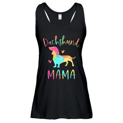 Dachshund Mama Colorful Doxie Gifts Dog Mom Ladies Essential Flowy Tank