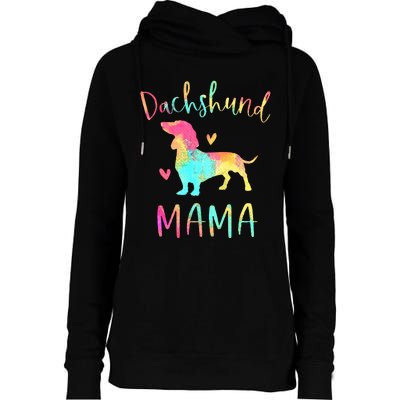 Dachshund Mama Colorful Doxie Gifts Dog Mom Womens Funnel Neck Pullover Hood