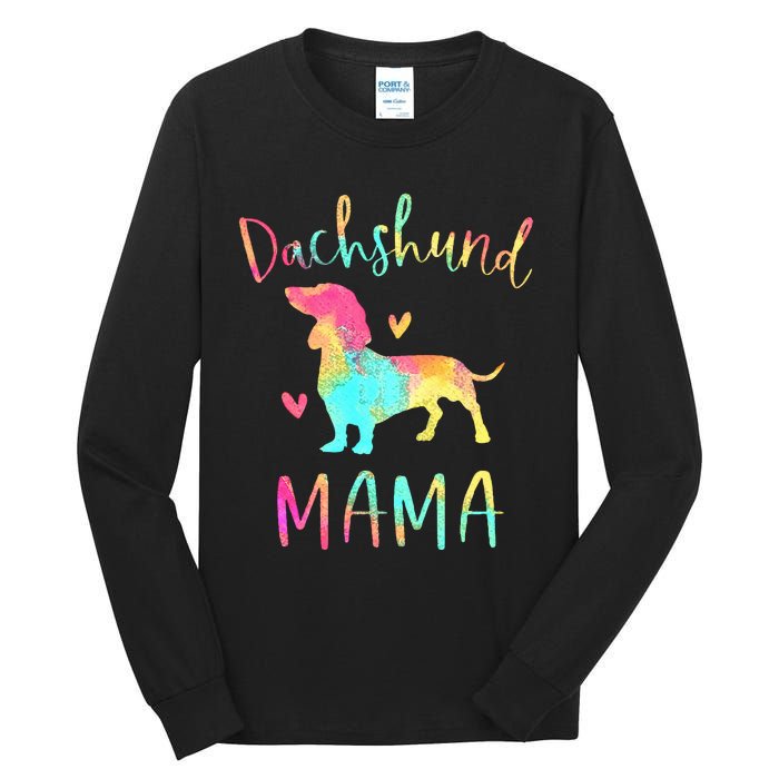 Dachshund Mama Colorful Doxie Gifts Dog Mom Tall Long Sleeve T-Shirt