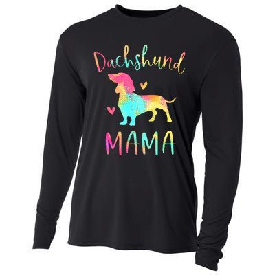 Dachshund Mama Colorful Doxie Gifts Dog Mom Cooling Performance Long Sleeve Crew