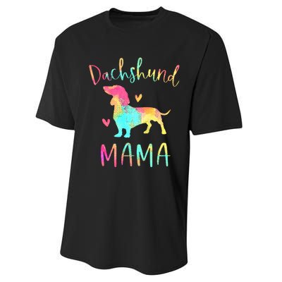 Dachshund Mama Colorful Doxie Gifts Dog Mom Performance Sprint T-Shirt