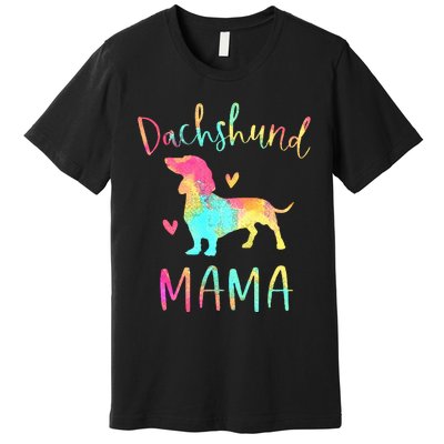 Dachshund Mama Colorful Doxie Gifts Dog Mom Premium T-Shirt