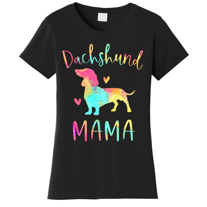 Dachshund Mama Colorful Doxie Gifts Dog Mom Women's T-Shirt