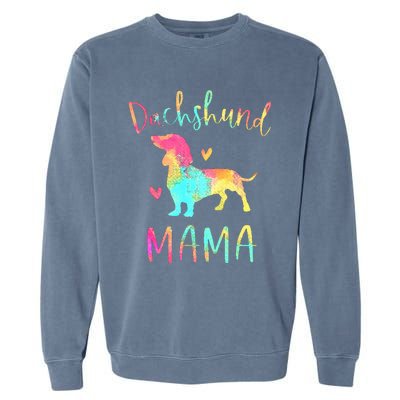 Dachshund Mama Colorful Doxie Gifts Dog Mom Garment-Dyed Sweatshirt