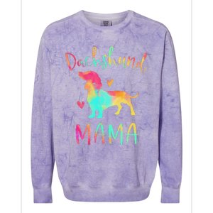 Dachshund Mama Colorful Doxie Gifts Dog Mom Colorblast Crewneck Sweatshirt