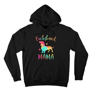 Dachshund Mama Colorful Doxie Gifts Dog Mom Hoodie