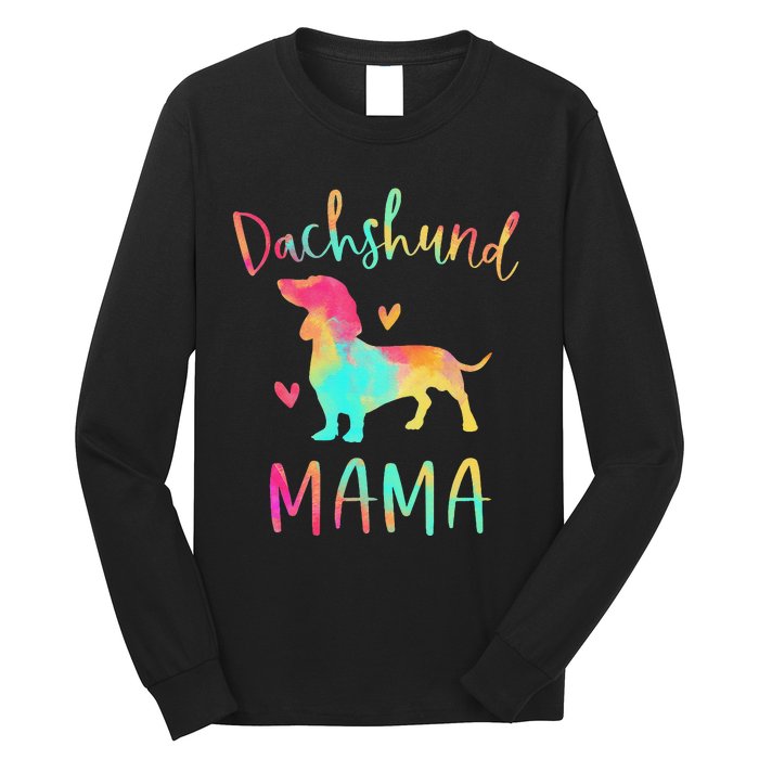 Dachshund Mama Colorful Doxie Gifts Dog Mom Long Sleeve Shirt