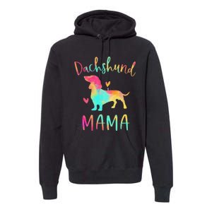 Dachshund Mama Colorful Doxie Gifts Dog Mom Premium Hoodie