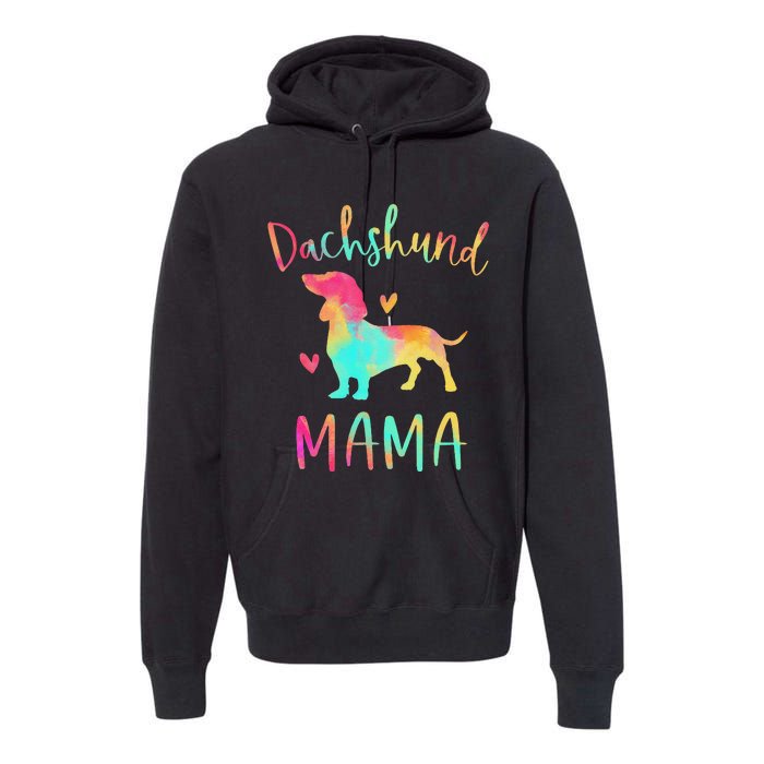 Dachshund Mama Colorful Doxie Gifts Dog Mom Premium Hoodie