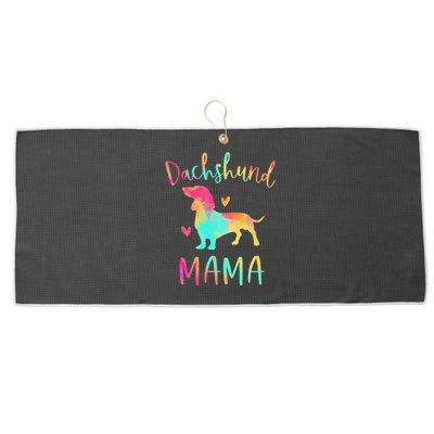 Dachshund Mama Colorful Doxie Gifts Dog Mom Large Microfiber Waffle Golf Towel