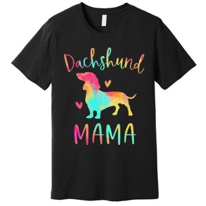 Dachshund Mama Colorful Doxie Gifts Dog Mom Premium T-Shirt