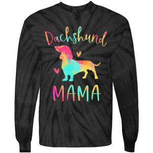 Dachshund Mama Colorful Doxie Gifts Dog Mom Tie-Dye Long Sleeve Shirt