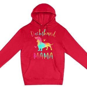 Dachshund Mama Colorful Doxie Gifts Dog Mom Premium Pullover Hoodie