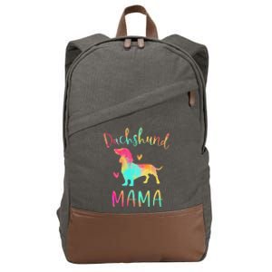 Dachshund Mama Colorful Doxie Gifts Dog Mom Cotton Canvas Backpack