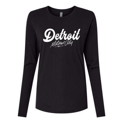 Detroit Motor City Womens Cotton Relaxed Long Sleeve T-Shirt