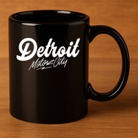 Detroit Motor City 11oz C Handle Ceramic Mug