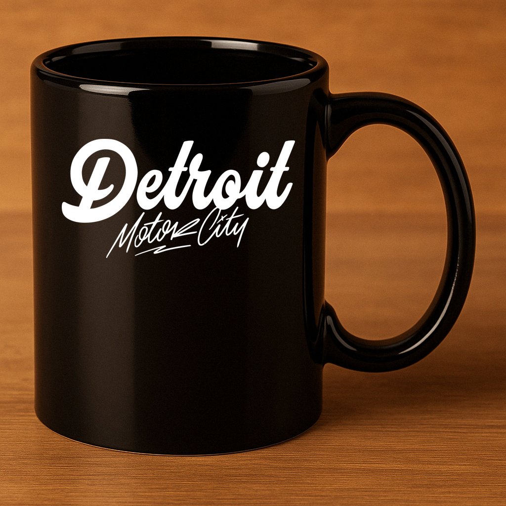 Detroit Motor City 11oz C Handle Ceramic Mug