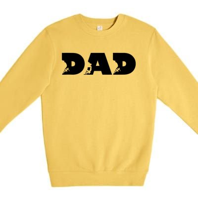 Dad Mountain Climbing FatherS Day Adventure Premium Crewneck Sweatshirt