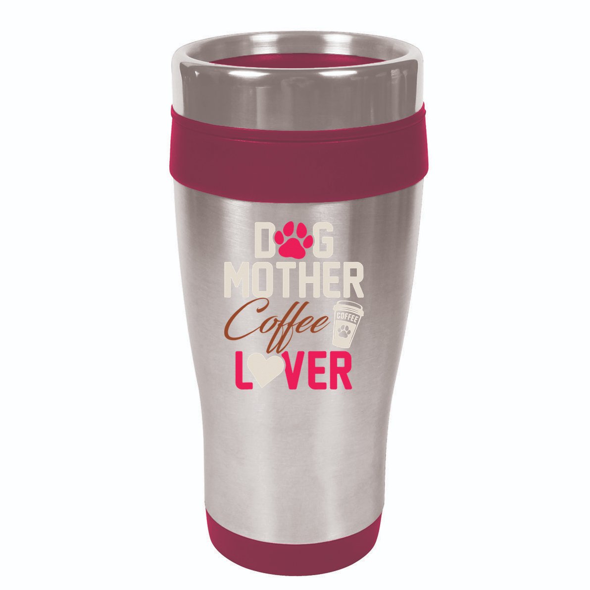 Dog Mother Coffee Lover Drinker Funny Mama Mommy Pet Owner 16oz Travel Tumbler