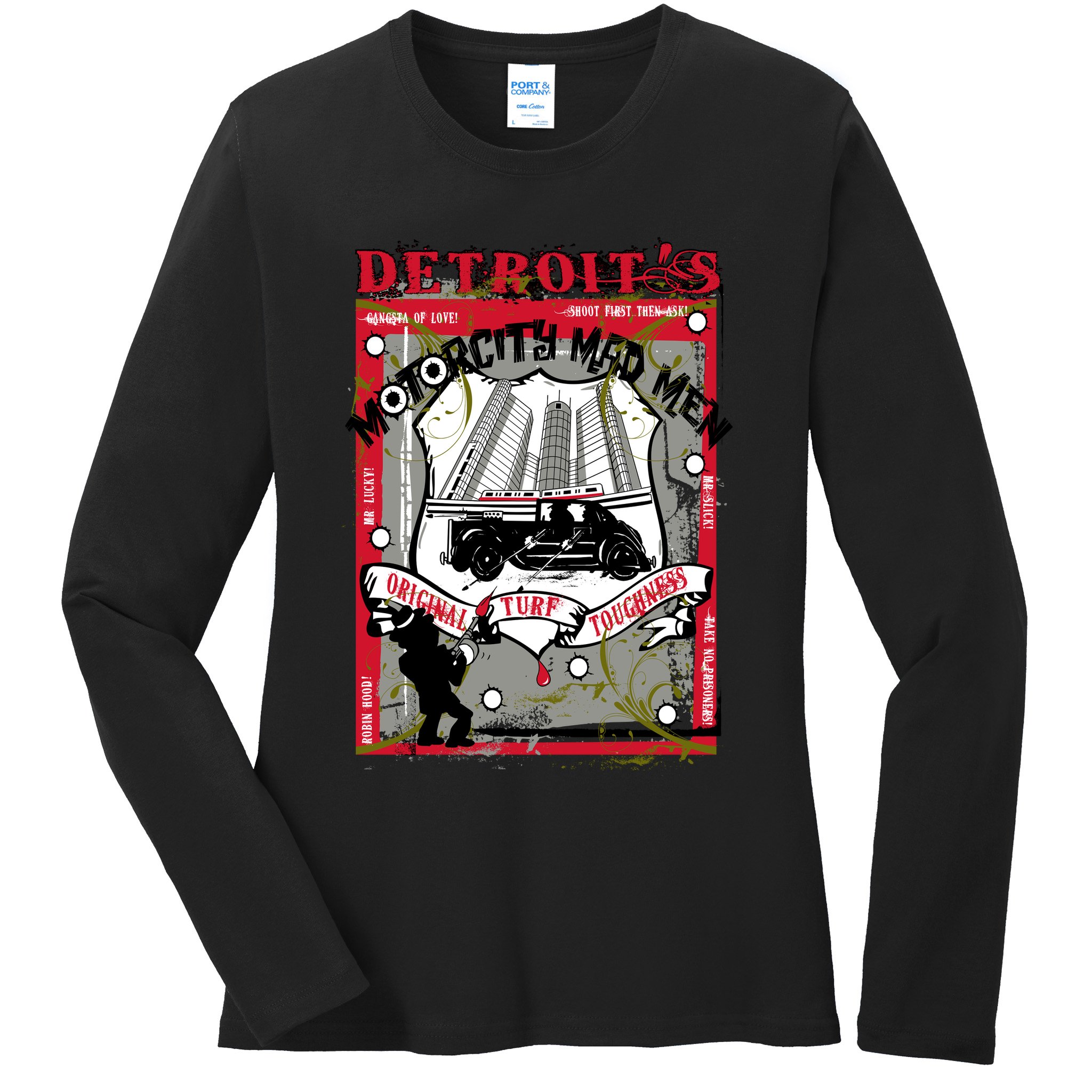 Detroits Motor City Mad Men Ladies Long Sleeve Shirt