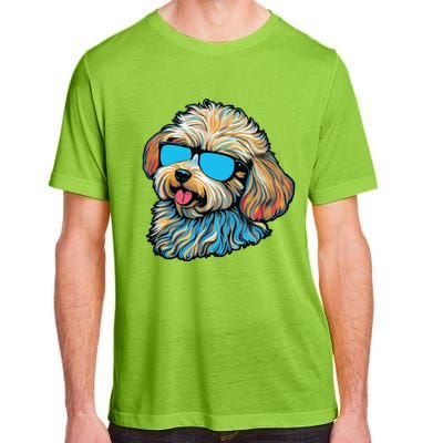 Dad Mom Cool Dog Sunglasses Maltipoo Adult ChromaSoft Performance T-Shirt