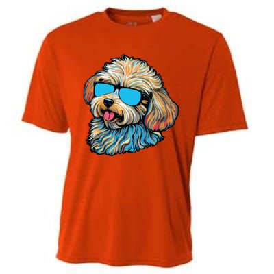 Dad Mom Cool Dog Sunglasses Maltipoo Cooling Performance Crew T-Shirt