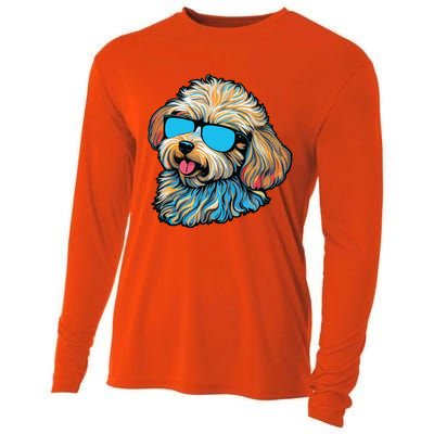 Dad Mom Cool Dog Sunglasses Maltipoo Cooling Performance Long Sleeve Crew