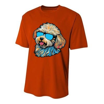 Dad Mom Cool Dog Sunglasses Maltipoo Performance Sprint T-Shirt