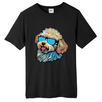 Dad Mom Cool Dog Sunglasses Maltipoo Tall Fusion ChromaSoft Performance T-Shirt