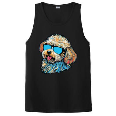 Dad Mom Cool Dog Sunglasses Maltipoo PosiCharge Competitor Tank