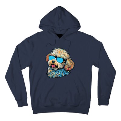 Dad Mom Cool Dog Sunglasses Maltipoo Hoodie