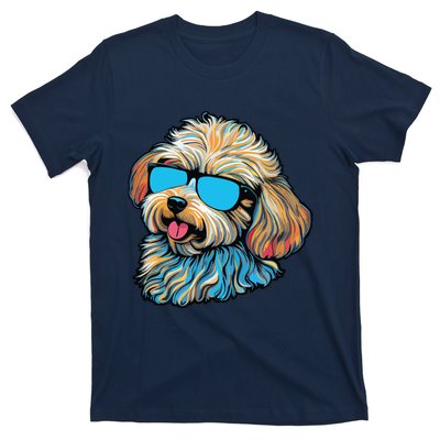 Dad Mom Cool Dog Sunglasses Maltipoo T-Shirt