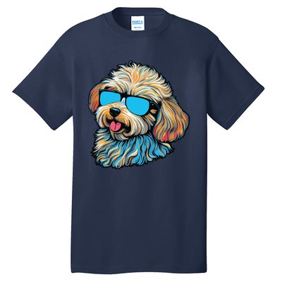 Dad Mom Cool Dog Sunglasses Maltipoo Tall T-Shirt