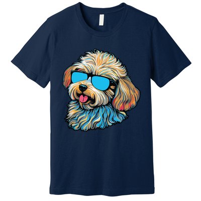 Dad Mom Cool Dog Sunglasses Maltipoo Premium T-Shirt