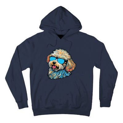 Dad Mom Cool Dog Sunglasses Maltipoo Tall Hoodie