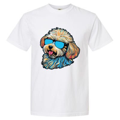 Dad Mom Cool Dog Sunglasses Maltipoo Garment-Dyed Heavyweight T-Shirt