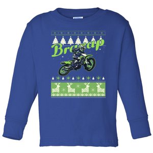 Dirtbike Motocross Cute Gift Ugly Christmas Toddler Long Sleeve Shirt