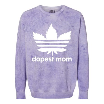 Dopest Mom Cannabis Weed Leaf 420 Pot Stoner Mother Day Colorblast Crewneck Sweatshirt