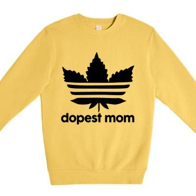 Dopest Mom Cannabis Weed Leaf 420 Pot Stoner Mother Day Premium Crewneck Sweatshirt