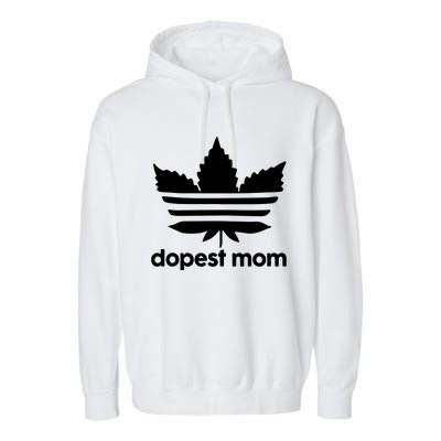 Dopest Mom Cannabis Weed Leaf 420 Pot Stoner Mother Day Garment-Dyed Fleece Hoodie