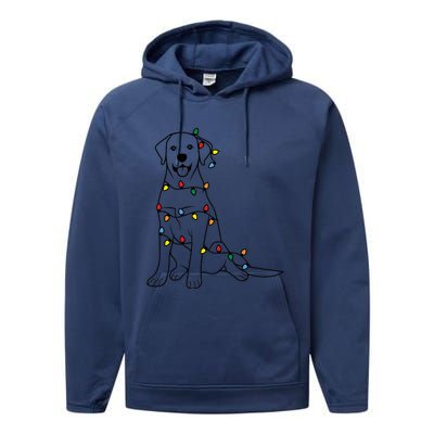 Dog Mom Christmas Lights Family Pet Dog Lover Performance Fleece Hoodie