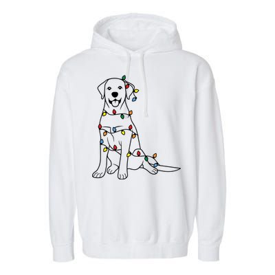 Dog Mom Christmas Lights Family Pet Dog Lover Garment-Dyed Fleece Hoodie