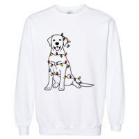 Dog Mom Christmas Lights Family Pet Dog Lover Garment-Dyed Sweatshirt