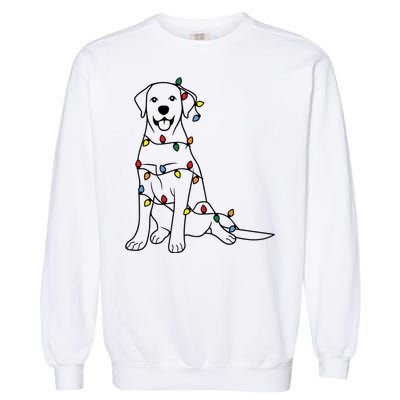 Dog Mom Christmas Lights Family Pet Dog Lover Garment-Dyed Sweatshirt