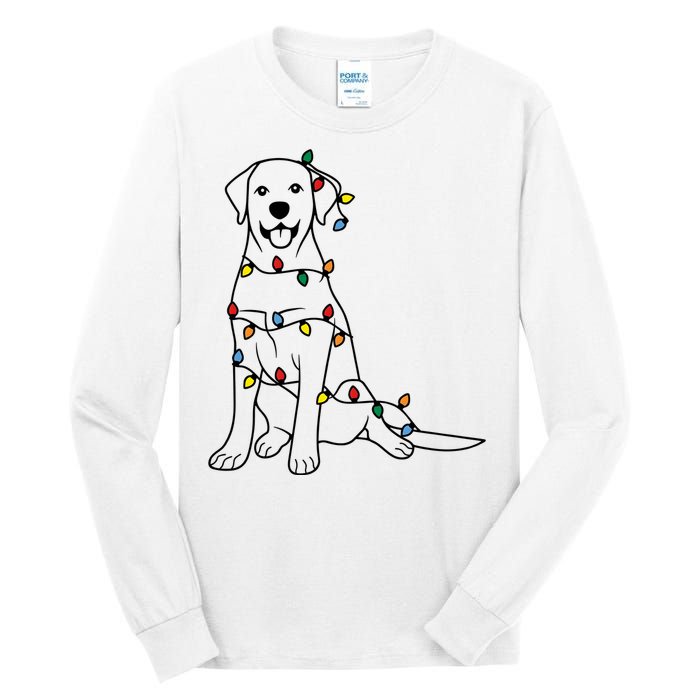 Dog Mom Christmas Lights Family Pet Dog Lover Tall Long Sleeve T-Shirt