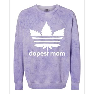 Dopest Mom Cannabis Weed Leaf 420 Pot Stoner Mother Day Colorblast Crewneck Sweatshirt