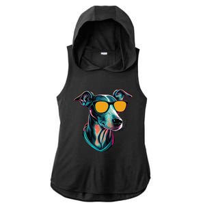 Dad Mom Cool Dog Sunglasses Italian Greyhound Ladies PosiCharge Tri-Blend Wicking Draft Hoodie Tank